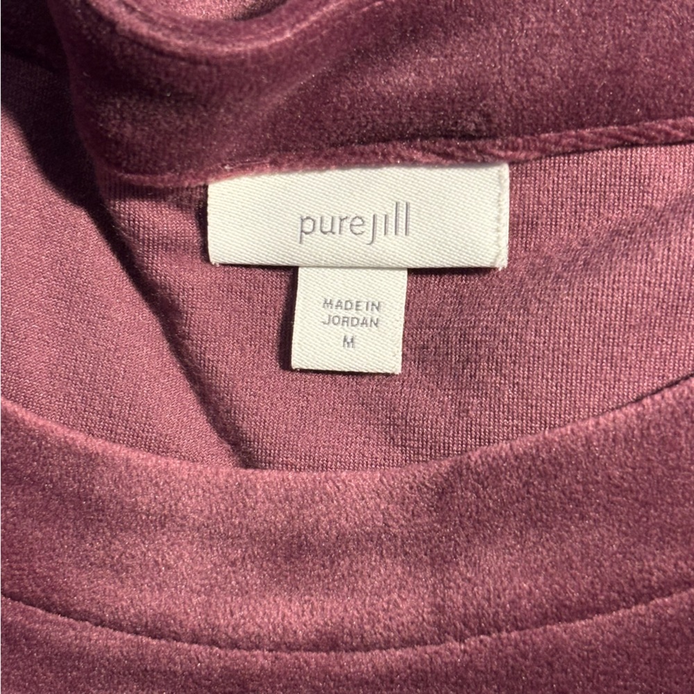 J. Jill Pure Jill Women’s Velour Tunic Dress Long Sleeve A-Line Purple Size M - Picture 5 of 9